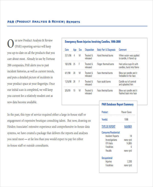 Product Analysis Chart