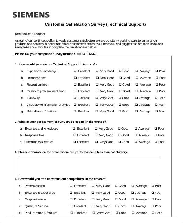 product satisfaction survey form