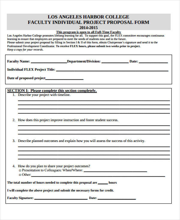 project proposal report form