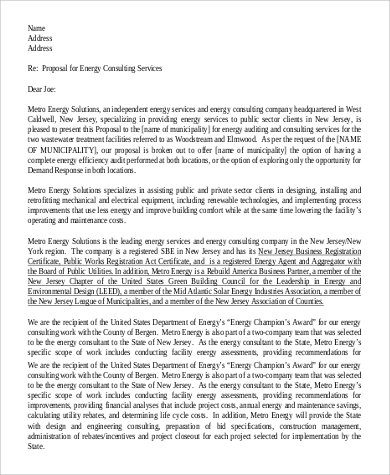 proposal for energy consulting services letter