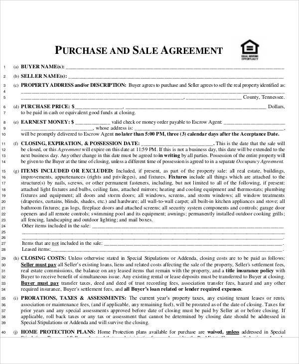 purchase agreement form2