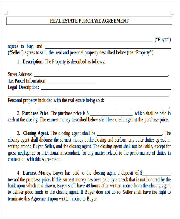 real estate purchase agreement form6