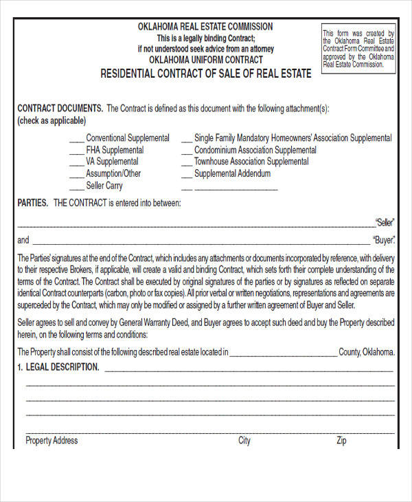 real estate sales agreement form2