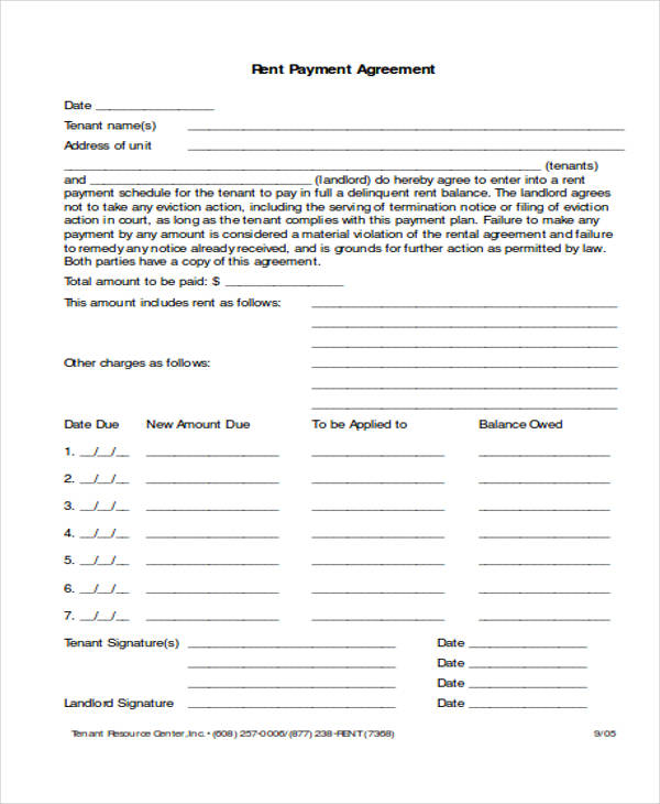 Late Rent Payment Agreement Template PDF Template