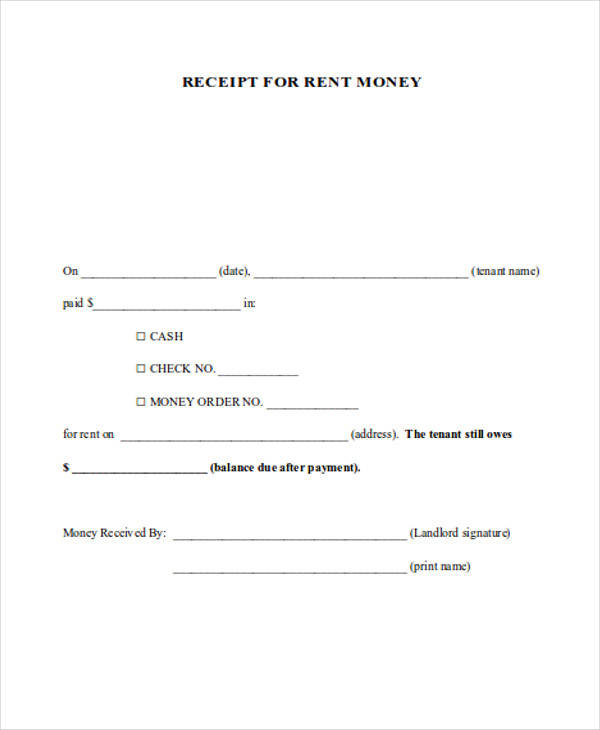 free printable payment receipt form