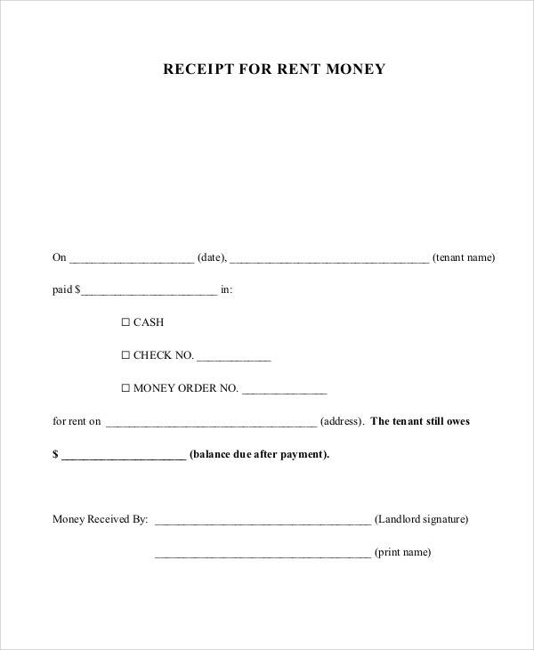 rent payment receipt format