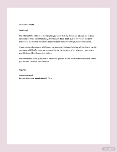 request letter for leave template