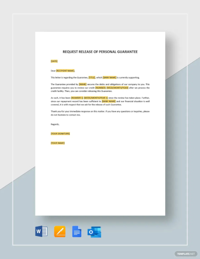 request release of personal guarantee letter template