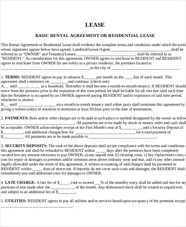 residential lease agreement5