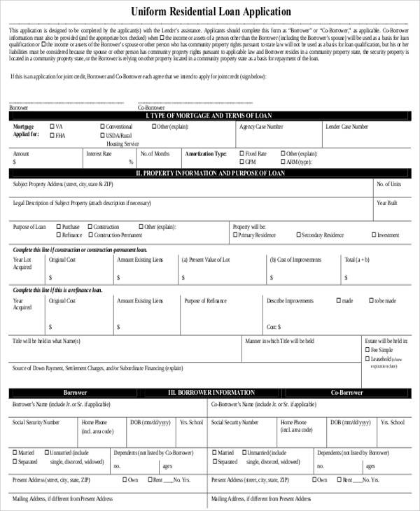 residential loan application form2
