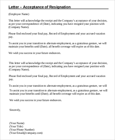 resignation acceptance letter format2