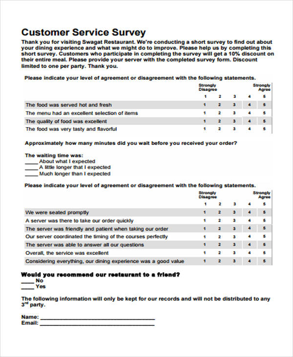 restaurant customer survey form1