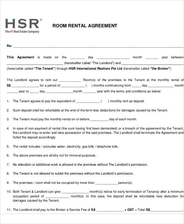 room rental lease agreement1