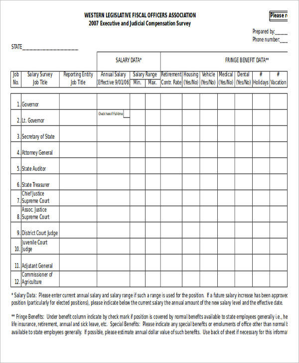 Wage Survey Template Excel