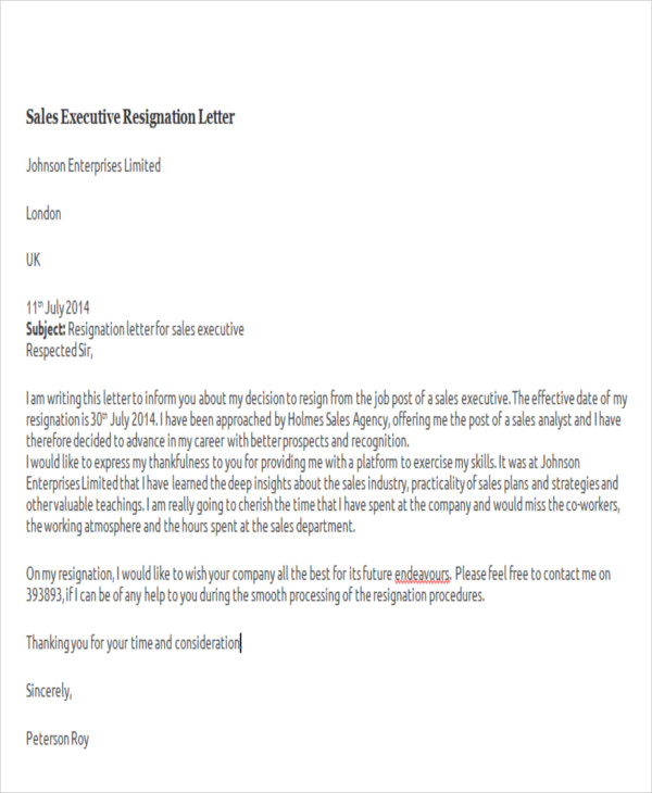 Free 64 Sample Resignation Letter Templates In Pdf Ms Word