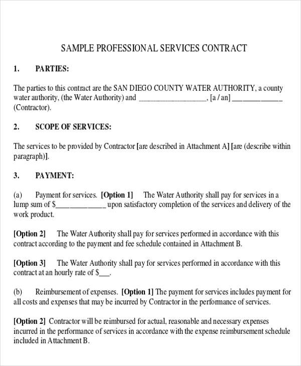 sample business payment agreement form