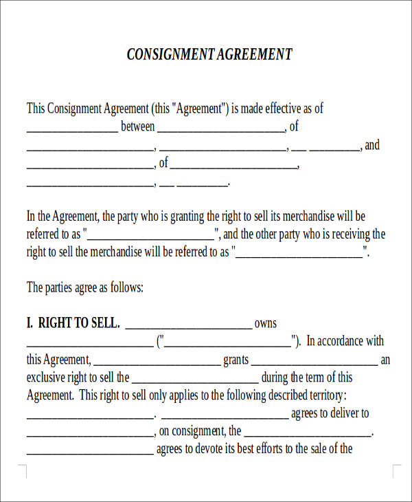 sample consignment agreement form3