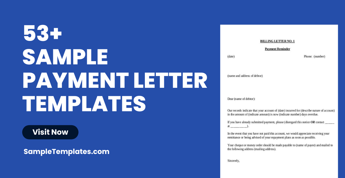 sample payment letter templates