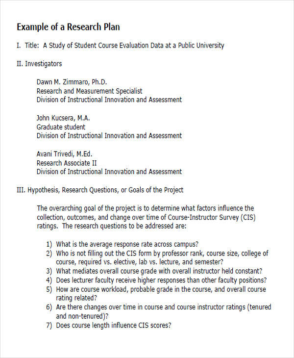 sample research project plan1