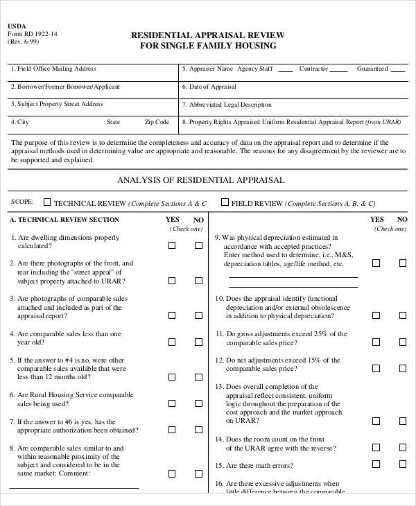 sample residential appraisal form1