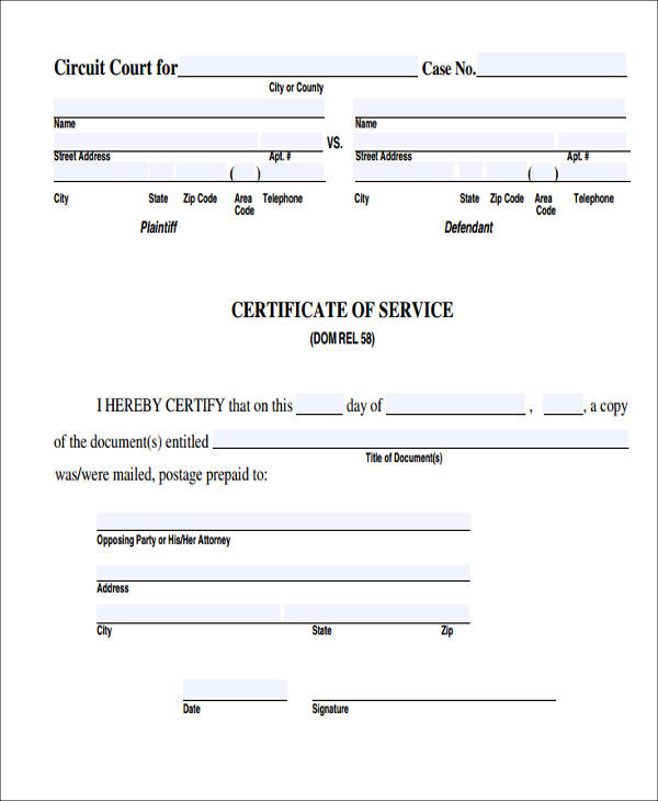 sample service certificate in pdf 
