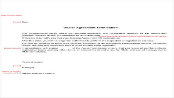 Sample Termination Letter