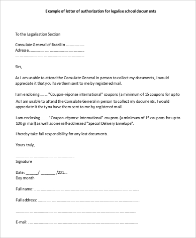 Personal Authorization Letter Sample