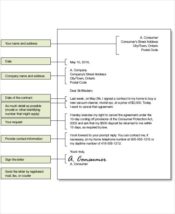 service contract termination letter