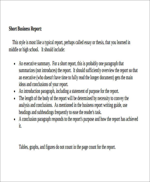 how to write a good short report