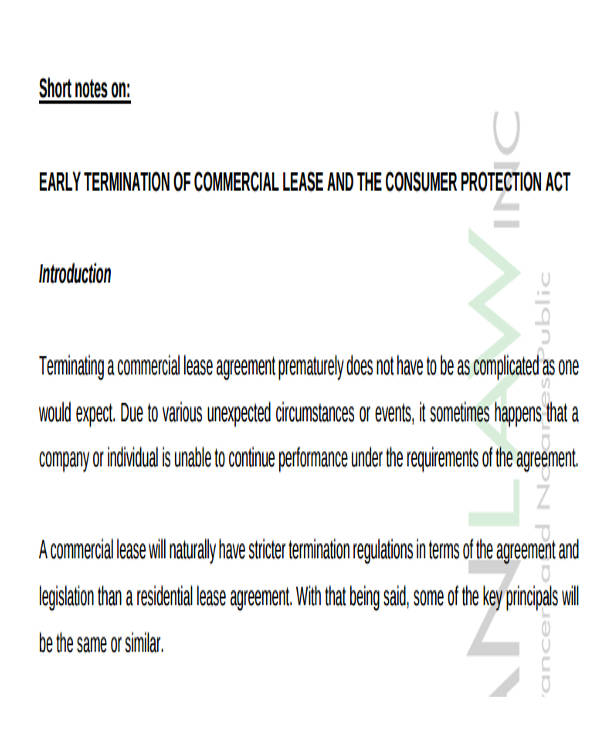 short commercial lease termination agreement