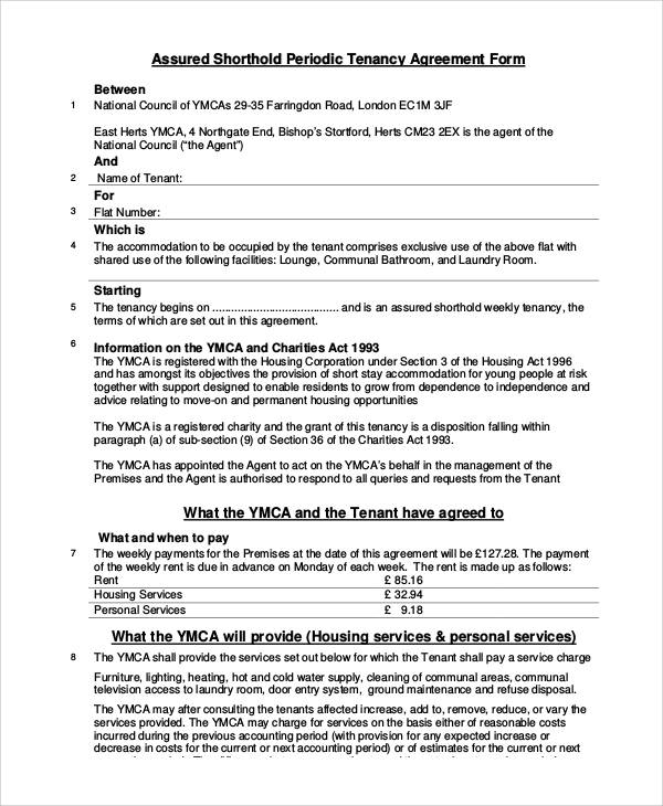 shorthold tenancy agreement form