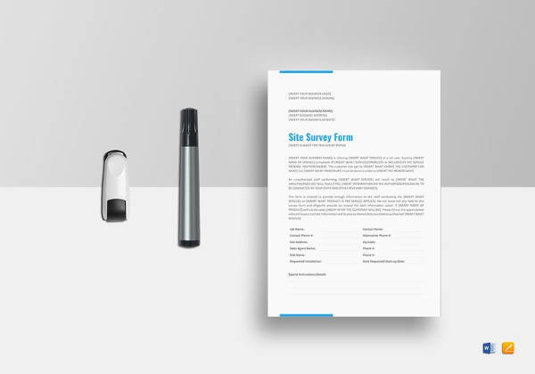 site survey form template design