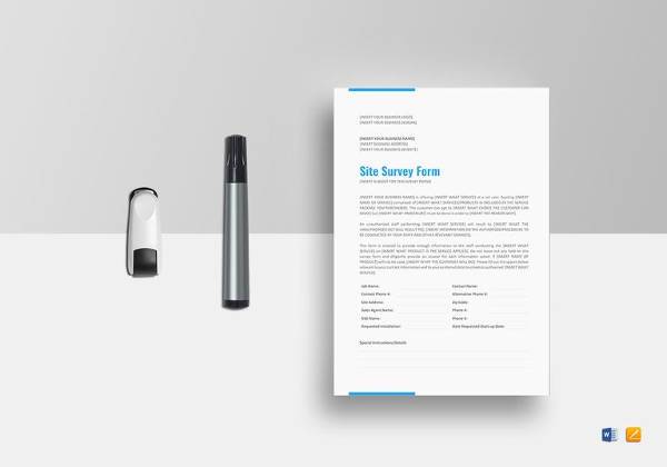 site survey form template in ms word