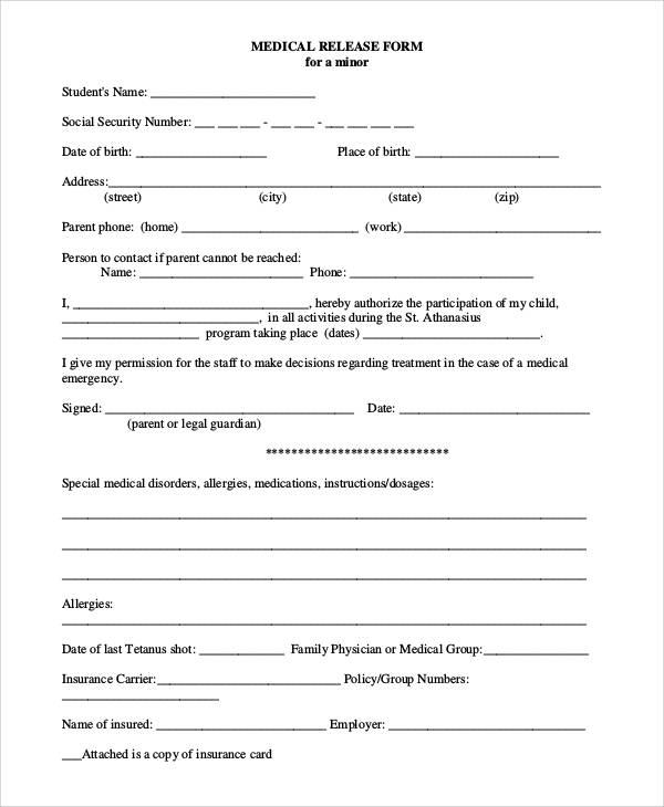 social security medical release form