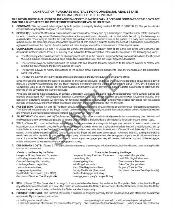 standard commercial real estate purchase agreement1