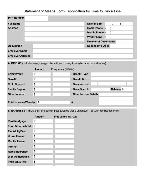 statement of means application form1