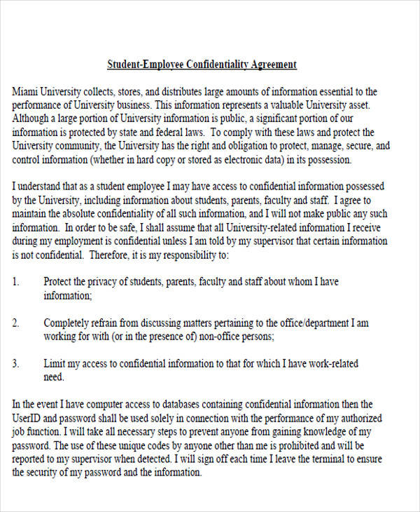 student confidentiality agreement form1