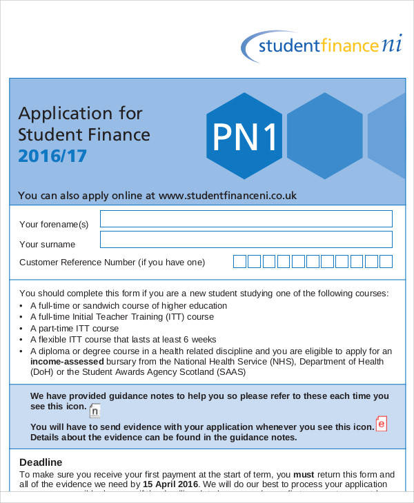 student finance application form1