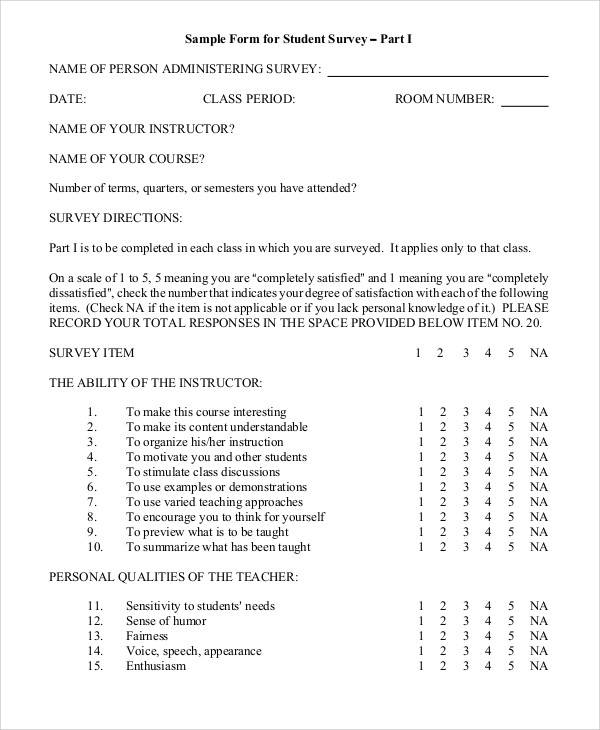 student interest survey form2