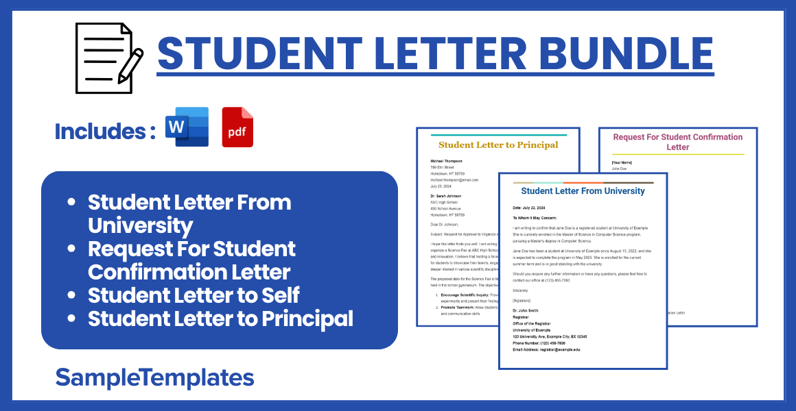 student letter bundle