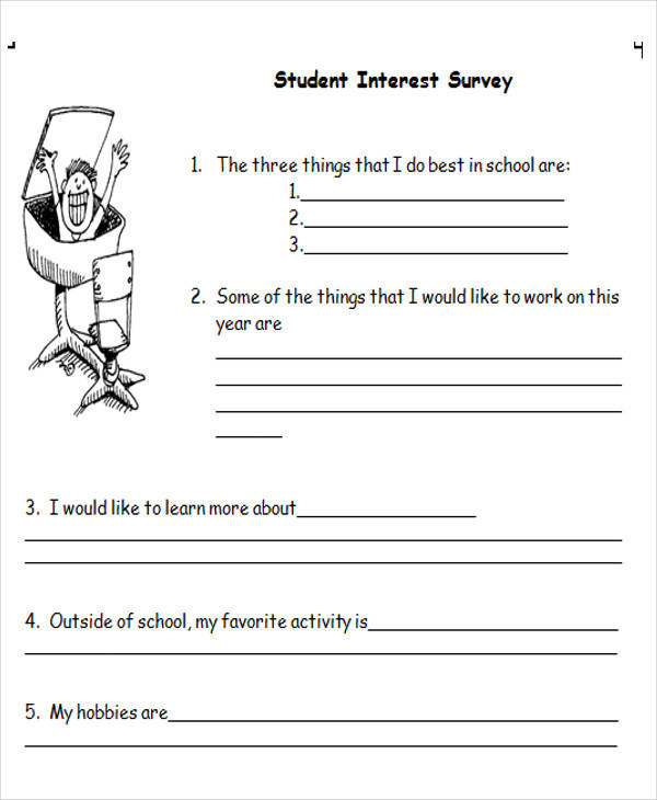 student interest survey form