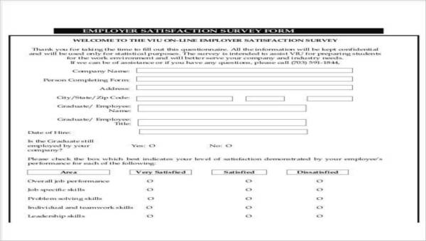 Survey Form in Excel