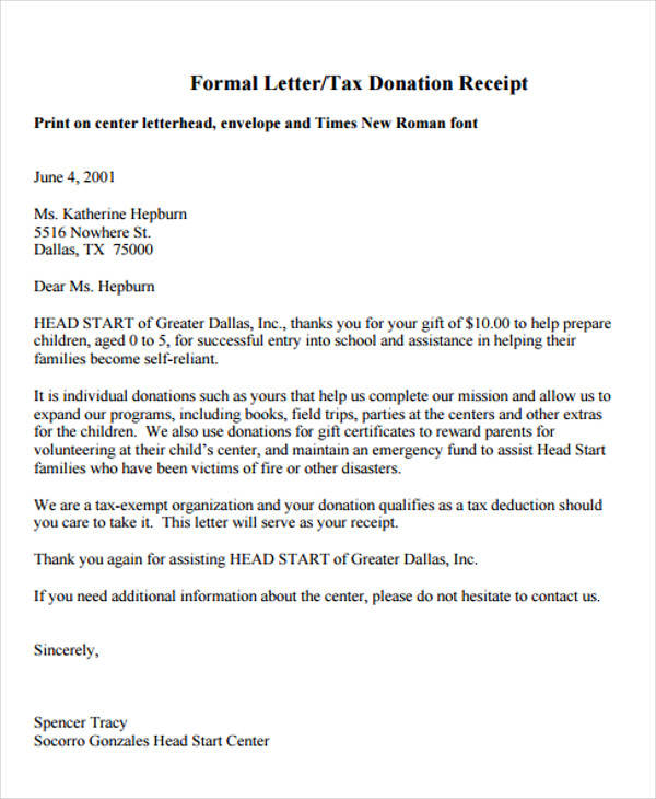 FREE 40 Donation Letter Templates In PDF MS Word Pages Google 