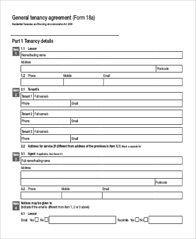 tenancy agreement form