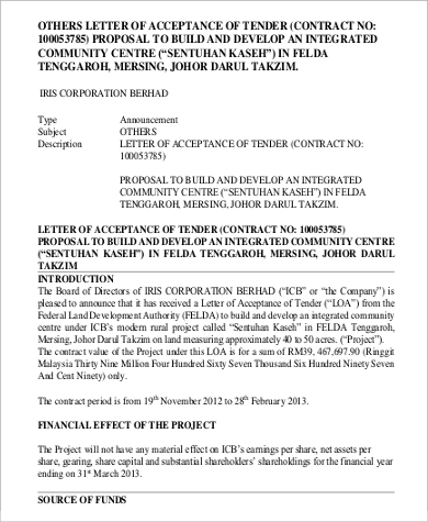 tendor proposal acceptance letter1