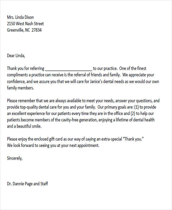 Free 5 Sample Thank You Letters To Doctor In Pdf Ms Word 