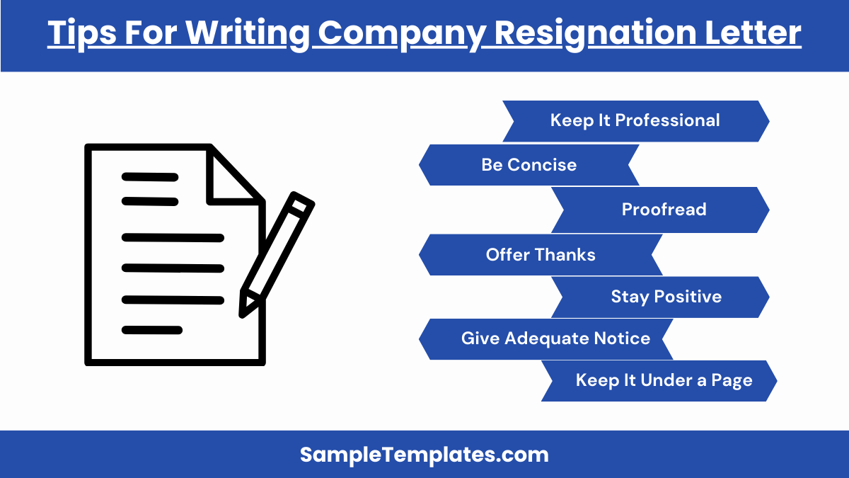 tips for writing company resignation letter