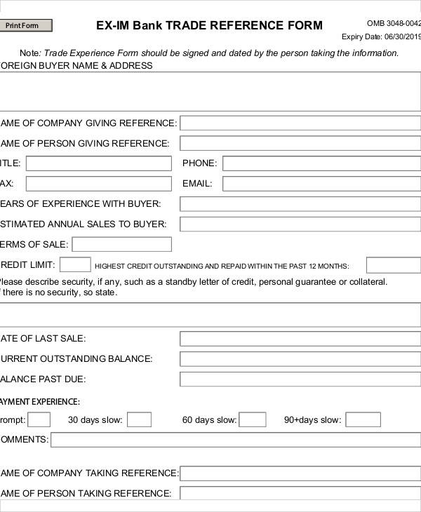 trade reference application form