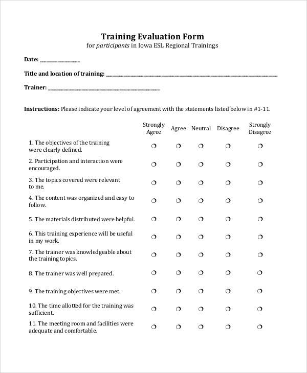 FREE 57 Evaluation Forms In MS Word Pages