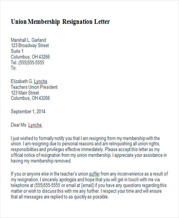 FREE 5+ Sample Membership Resignation Letter Templates in ...